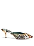 Matchesfashion.com Dolce & Gabbana - Crystal-embellished Floral-jacquard Mules - Womens - Multi