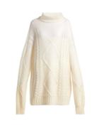 Matchesfashion.com Maison Margiela - Roll Neck Mohair Blend Sweater - Womens - Ivory