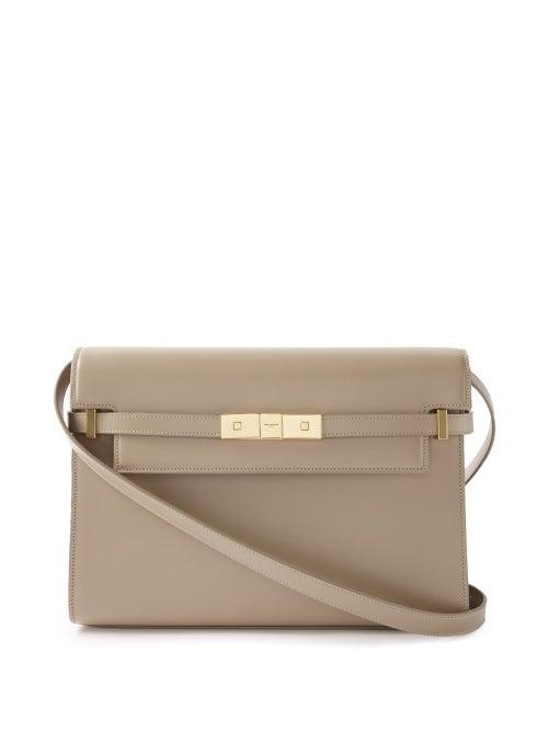 Saint Laurent - Manhattan Leather Shoulder Bag - Womens - Beige