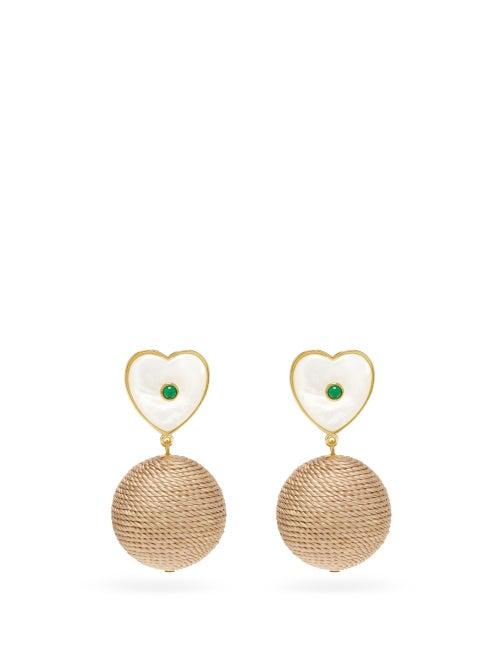 Matchesfashion.com Lizzie Fortunato - New Crush Gold-plated Drop Earrings - Womens - Green Gold