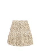 Matchesfashion.com Sir - Alba Flora-print Cotton-blend Pliss Mini Skirt - Womens - Ivory Multi