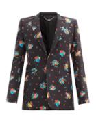 Matchesfashion.com Paco Rabanne - Floral-print Cotton-blend Twill Suit Jacket - Mens - Black Multi