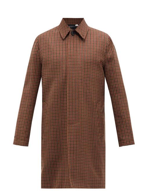 Paul Smith - Gun Club-check Wool-twill Overcoat - Mens - Brown Multi