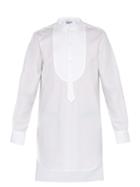 Matchesfashion.com Palmer//harding - Paul Grandad Collar And Bib Cotton Tunic Shirt - Mens - White