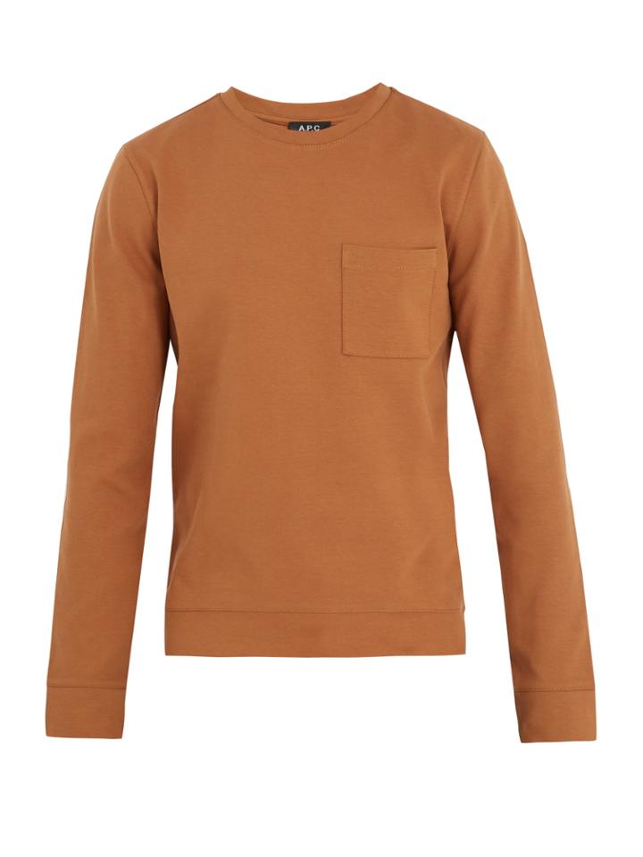 A.p.c. Crew-neck Cotton-jersey Sweatshirt