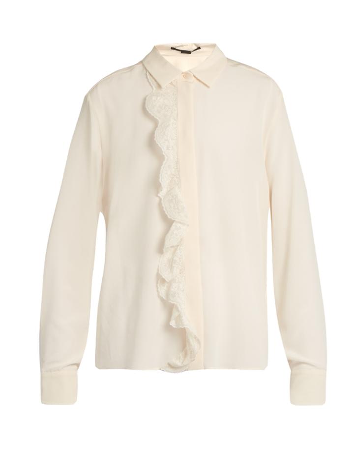 Stella Mccartney Ruffled Crepe De Chine Blouse