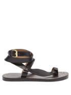 Isabel Marant - Jolda Wraparound Leather Sandals - Womens - Black