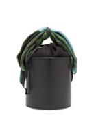 Matchesfashion.com Montunas - Isla Leather And Silk Scarf Bucket Bag - Womens - Black
