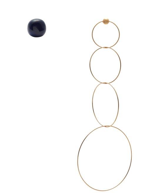 Matchesfashion.com Jacquemus - Soraya Chain And Stud Mismatched Earrings - Womens - Gold