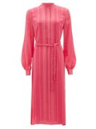 Matchesfashion.com Zeus + Dione - Hera Silk-blend Crepe Midi Dress - Womens - Pink
