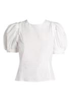 Matchesfashion.com Brock Collection - Takato Puff Sleeved Cotton Top - Womens - White