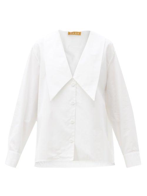 Matchesfashion.com S.a.r.k - Chelsea-collar Cotton-poplin Shirt - Womens - White