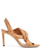 Matchesfashion.com Jimmy Choo - Lalia 85 Twisted Leather Slingback Sandals - Womens - Tan