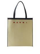 Marni - Logo-jacquard Canvas Tote Bag - Womens - Navy Cream