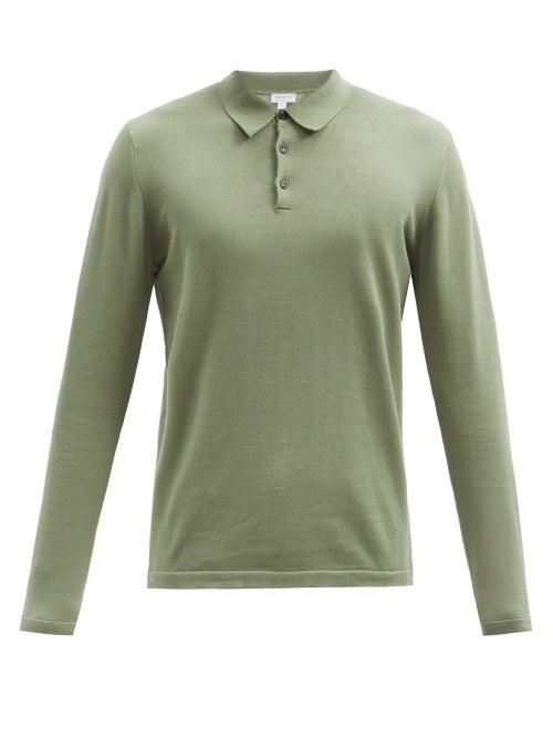 Matchesfashion.com Sunspel - Sea Island Cotton-jersey Polo Shirt - Mens - Light Khaki