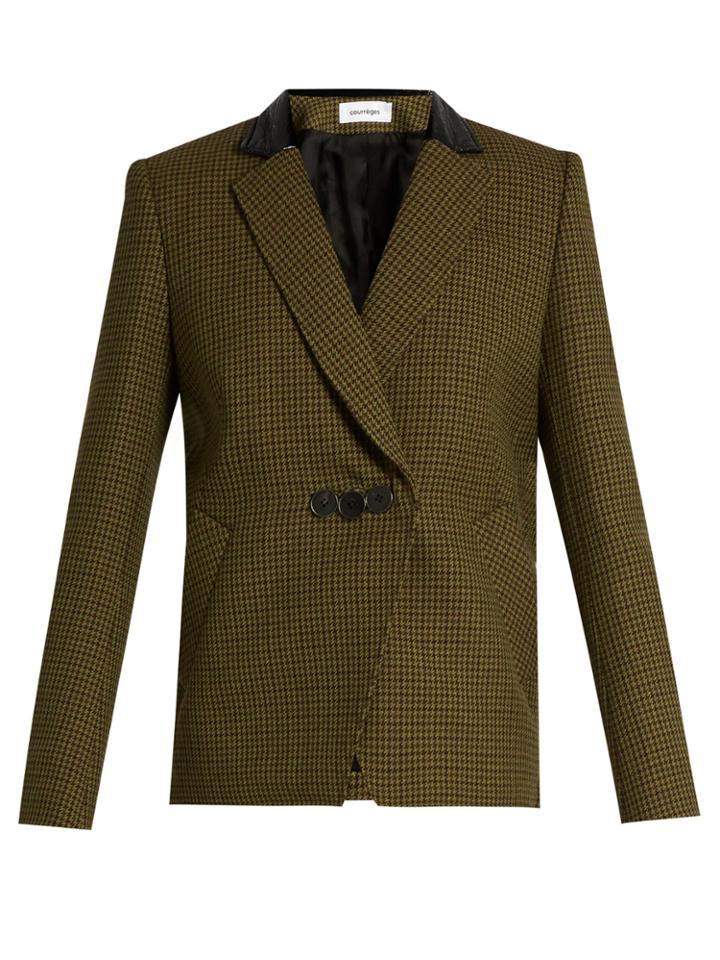 Courrèges Hound's-tooth Notch-lapel Wool Jacket