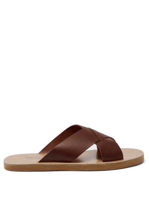 Mens Shoes Ancient Greek Sandals - Bios Leather Sandals - Mens - Brown