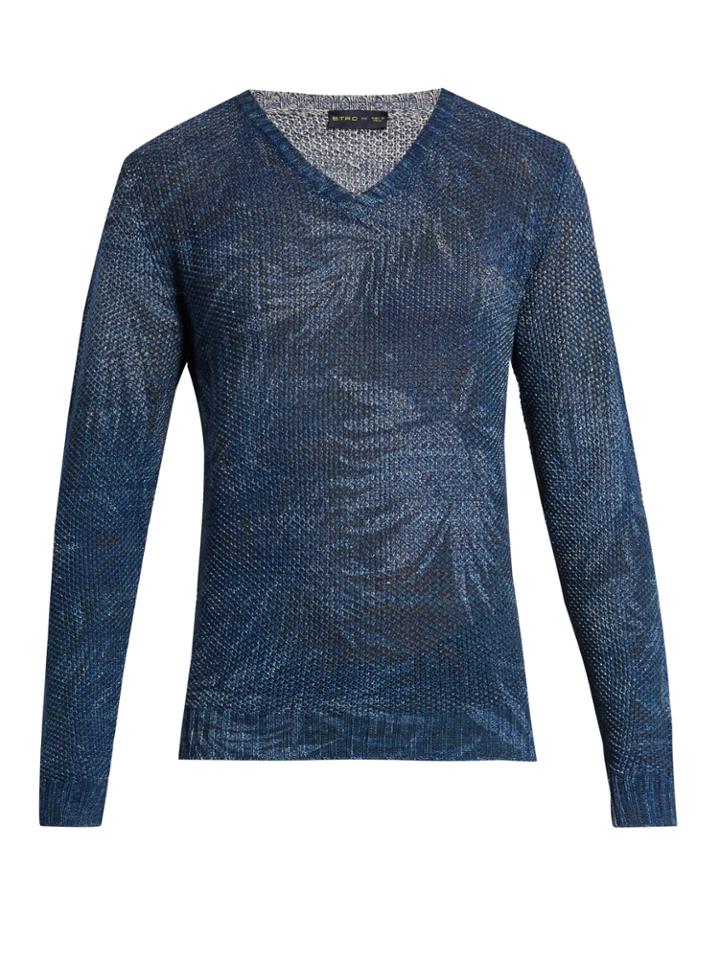 Etro Linen-blend Knit Sweater