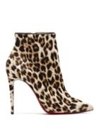 Matchesfashion.com Christian Louboutin - So Kate Booty 100 Leopard-print Calf-hair Boots - Womens - Leopard