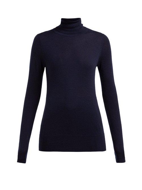 Matchesfashion.com Extreme Cashmere - No.96 Breeze Roll Neck Cashmere Sweater - Womens - Navy