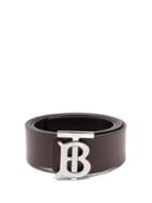 Matchesfashion.com Burberry - Tb Logo Leather Belt - Mens - Burgundy