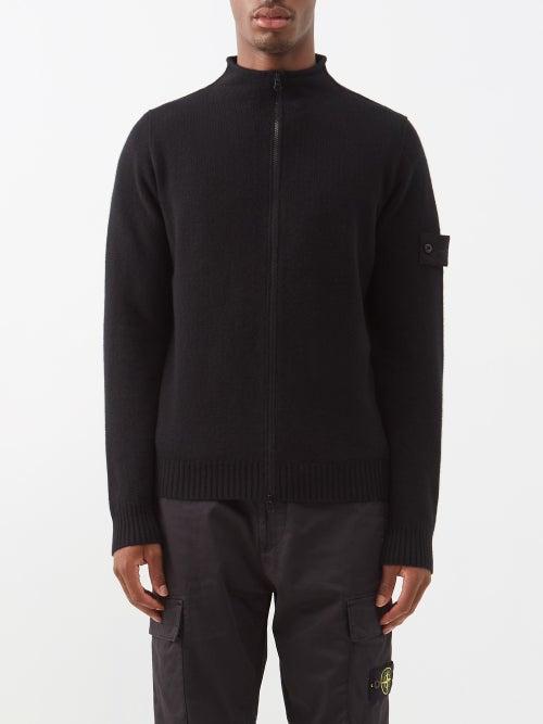Stone Island - Zip-front Cashmere Cardigan - Mens - Black