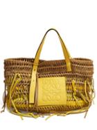 Matchesfashion.com Loewe - Anagram Woven Leather Tote Bag - Womens - Yellow Multi
