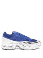 Matchesfashion.com Raf Simons X Adidas - Ozweego Leather Trainers - Mens - Navy Multi