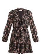 Matchesfashion.com Zimmermann - Fleeting Flounce Mini Dress - Womens - Black Print
