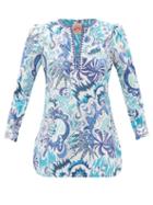 Matchesfashion.com Le Sirenuse, Positano - Kate Psycho-print Cotton Tunic Top - Womens - Blue Print