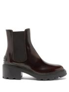 Matchesfashion.com Tod's - Chunky-sole Patent-leather Chelsea Boots - Womens - Burgundy