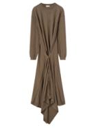 Lemaire - Buttoned-front Knit Sweater Dress - Womens - Light Brown