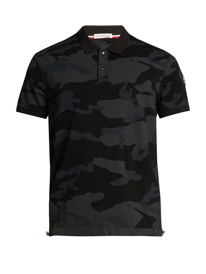 Moncler Camouflage-print Cotton-piqu Polo Shirt