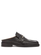 Matchesfashion.com Martine Rose - Curb-chain Square-toe Leather Mules - Mens - Black