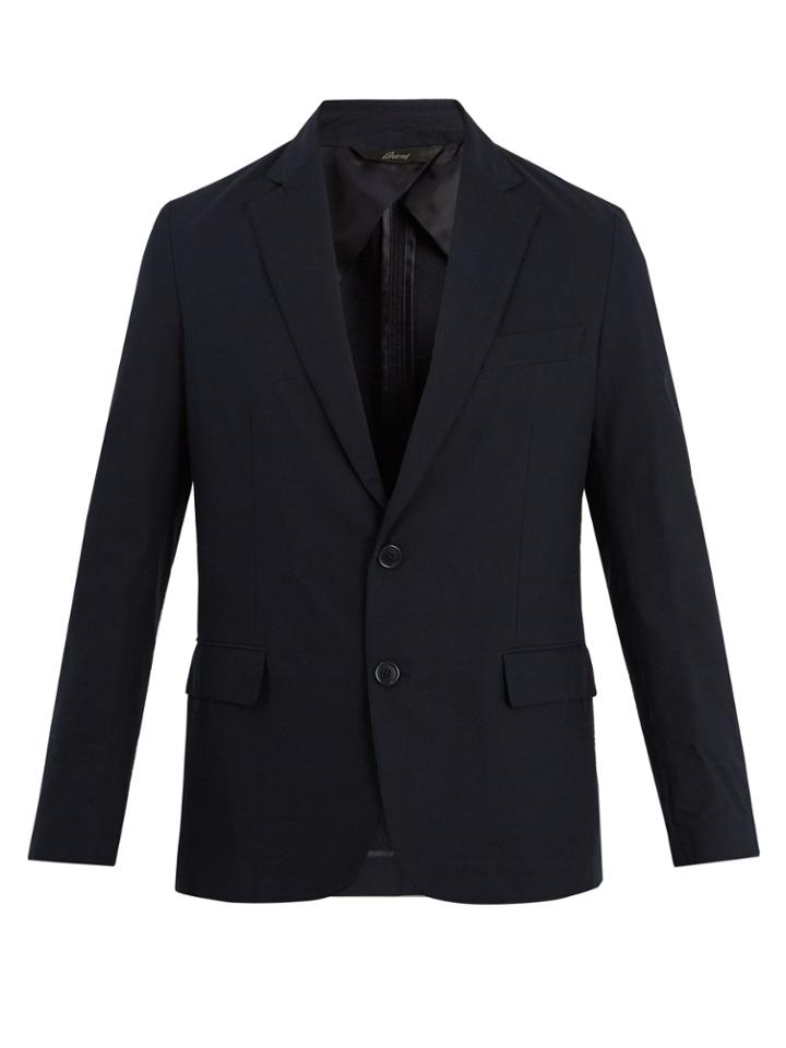 Brioni Cotton-blend Seersucker Blazer