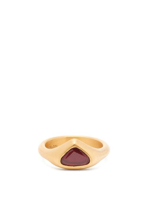 Matchesfashion.com Eli Halili - Ruby & 22kt Gold Ring - Womens - Gold