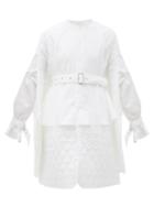Matchesfashion.com Noir Kei Ninomiya - Quilted-panel Cotton Shirt Dress - Womens - White