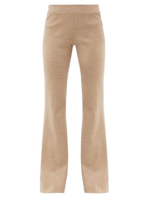 Raey - Flared-leg Virgin-wool Trousers - Womens - Beige