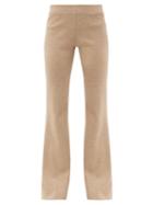 Raey - Flared-leg Virgin-wool Trousers - Womens - Beige