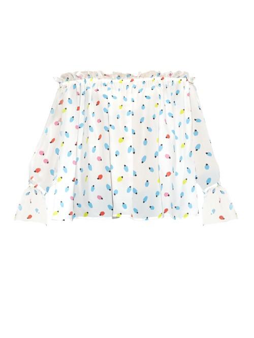 Isolda Fru Fru Caju Fruit-print Silk Top