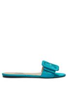 Matchesfashion.com The Attico - Emy Buckle Moire Slides - Womens - Blue