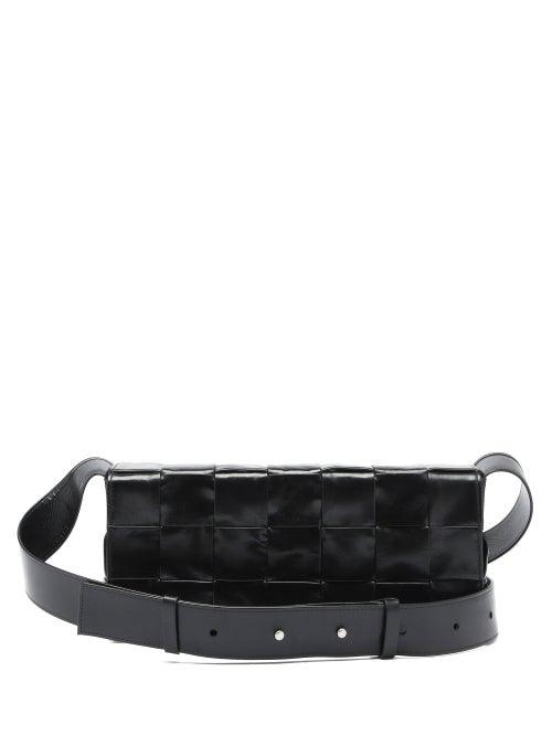 Matchesfashion.com Bottega Veneta - Cassette Mini Intrecciato-leather Cross-body Bag - Mens - Black Silver