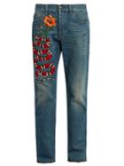 Gucci Snake-appliqu Slim-fit Jeans