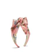 Matchesfashion.com Benot Missolin - Luce Floral Print Bow Headband - Womens - Pink
