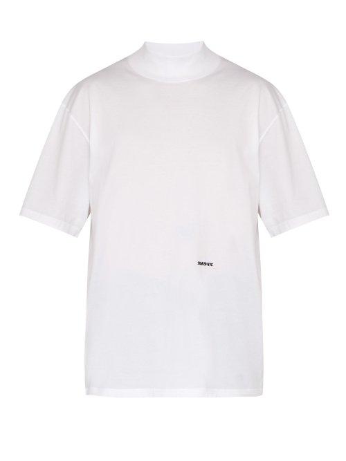 Matchesfashion.com Calvin Klein 205w39nyc - Logo Embroidered Cotton Jersey T Shirt - Mens - White