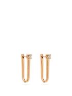 Matchesfashion.com Melissa Kaye - Aria U Diamond & 18kt Rose-gold Hoop Earrings - Womens - Rose Gold