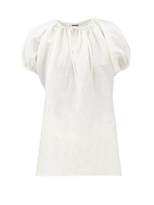 Matchesfashion.com Jil Sander - Ninette Linen-blend Top - Womens - Ivory