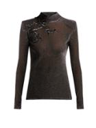 Matchesfashion.com Christopher Kane - Sequin Embroidered Lurex Knit Top - Womens - Silver