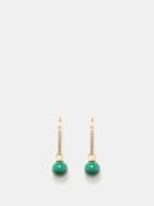 Mateo - Malachite, Diamond & 14kt Gold Drop Earrings - Womens - Green Multi