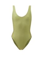 Matchesfashion.com Jade Swim - Contour Scoop-back Swimsuit - Womens - Green